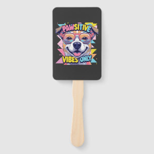 Vibes Only Funny Dog T-Shirt � Cool Dog Hand Fan