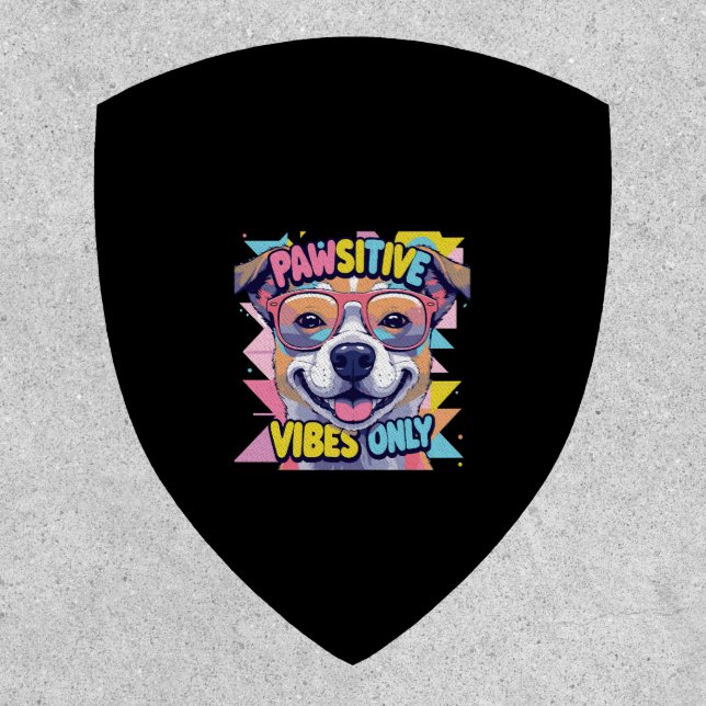 Vibes Only Funny Dog T-Shirt � Cool Dog Patch (Front)