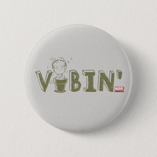 Vibin' Groot Typography Graphic Button (Front)