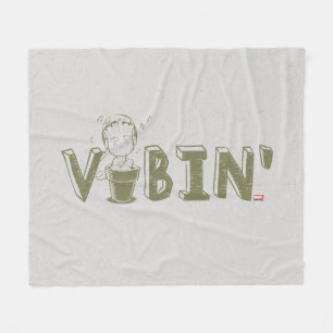 Vibin' Groot Typography Graphic Fleece Blanket