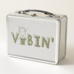 Vibin' Groot Typography Graphic Metal Lunch Box