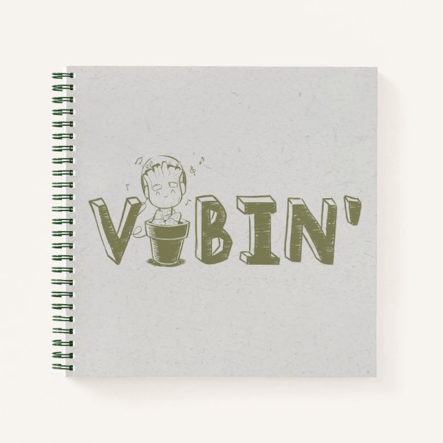 Vibin' Groot Typography Graphic Notebook (Front)