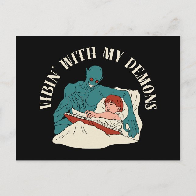 Vibin with my demon postcard (Front)