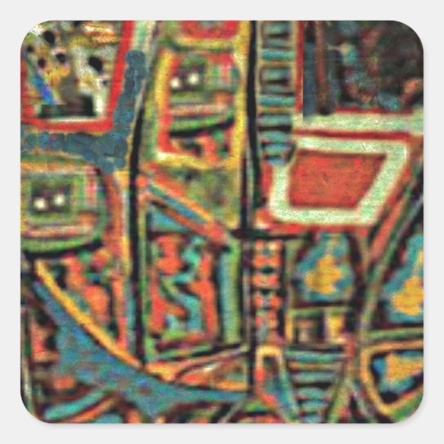 Vibing through the day square sticker (Front)