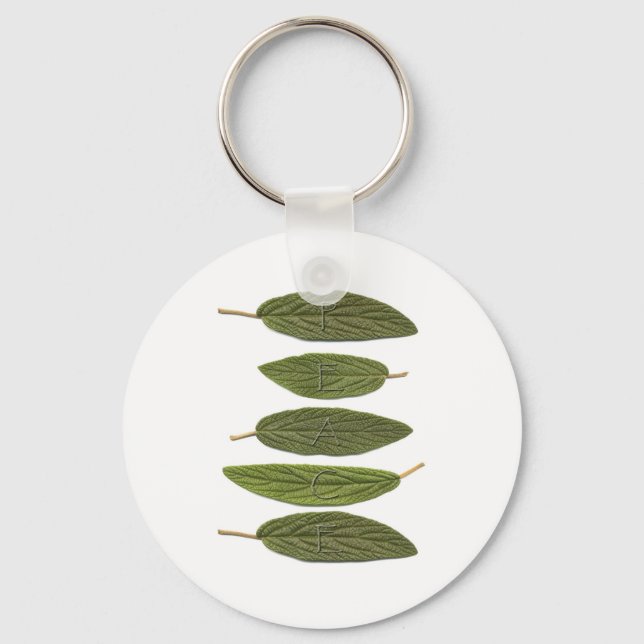 VIBIRNUM leaves PEACE Keychain (Front)