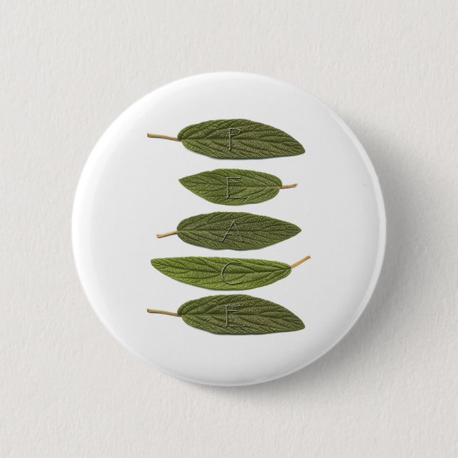 VIBIRNUM leaves PEACE Pinback Button (Front)