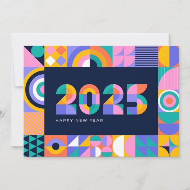 Vibrant 2025 New Year Holiday Card (Front)