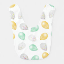 Vibrant 3D Balloons Baby Bib