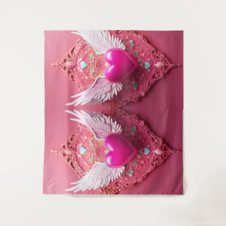 Vibrant 3D Colorful Digital Art Tapestry large