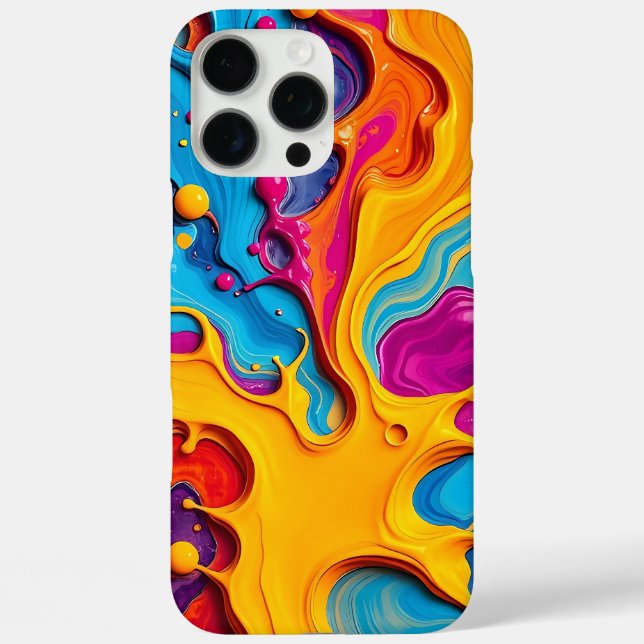 Vibrant 3D Fluid Paint Splatter Abstract Pattern Case-Mate iPhone Case (Back)