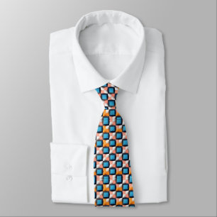 Vibrant 3D Geometric Illusion Pattern - Bold Color Neck Tie