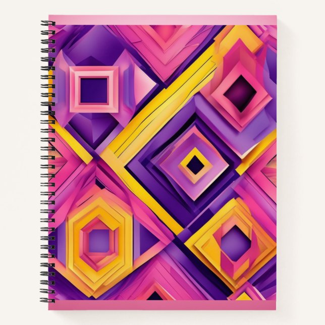 Vibrant 3D Geometric Notebook (Front)