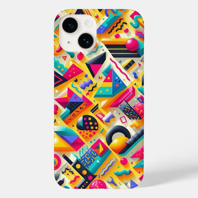 Vibrant 3D Geometric Shapes Phone Case - Colorful  (Back)