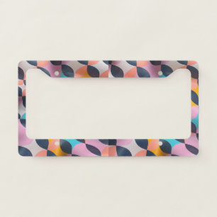 Vibrant 3D Petal Geometry Pattern in Bold Colors License Plate Frame