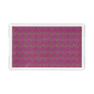 Vibrant 60s Psychedelic Paisley Retro Swirl Acrylic Tray