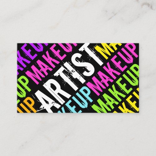 Vibrant 80s Colourful and Bold MUA Business Cards