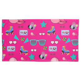 Vibrant 80s design pillow case