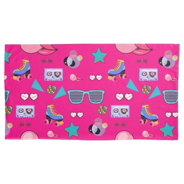 Vibrant 80s design pillow case (Front)
