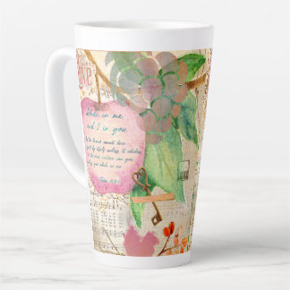 Vibrant Abide in Me Fruitful Faith Art Journal Latte Mug