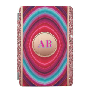 Vibrant Abstract Agate Pattern with Glittering iPad Mini Cover