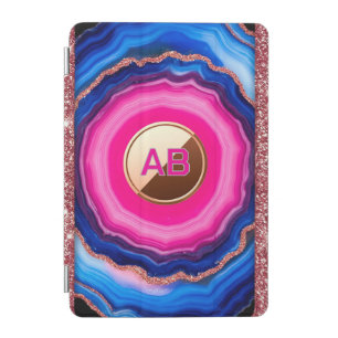 Vibrant Abstract Agate Pattern with Glittering iPad Mini Cover