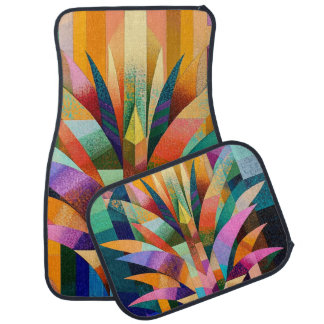 Vibrant Abstract Agave Car Floor Mat