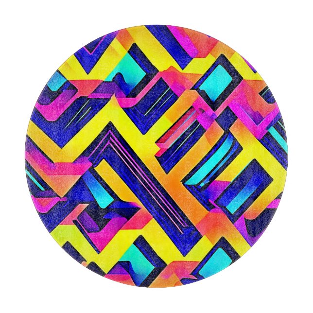 Vibrant Abstract Art: Energy Unleashed Cutting Board (Front)