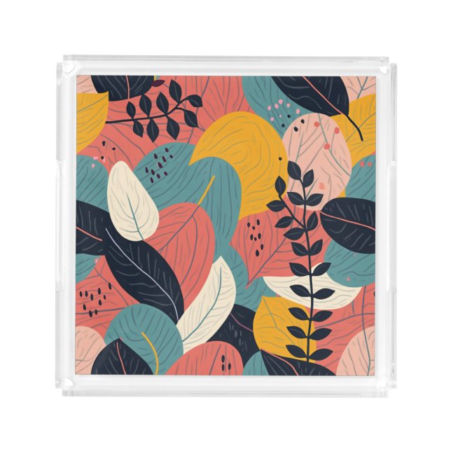 Vibrant Abstract Art Tray (Front)