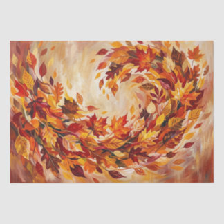Vibrant Abstract Autumn Leaves Tissue Paper