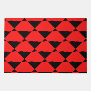 Vibrant Abstract Black and Red Art Print Doormat