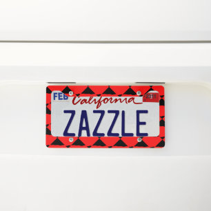 Vibrant Abstract Black and Red Art Print License Plate Frame