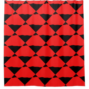 Vibrant Abstract Black and Red Art Print Shower Curtain