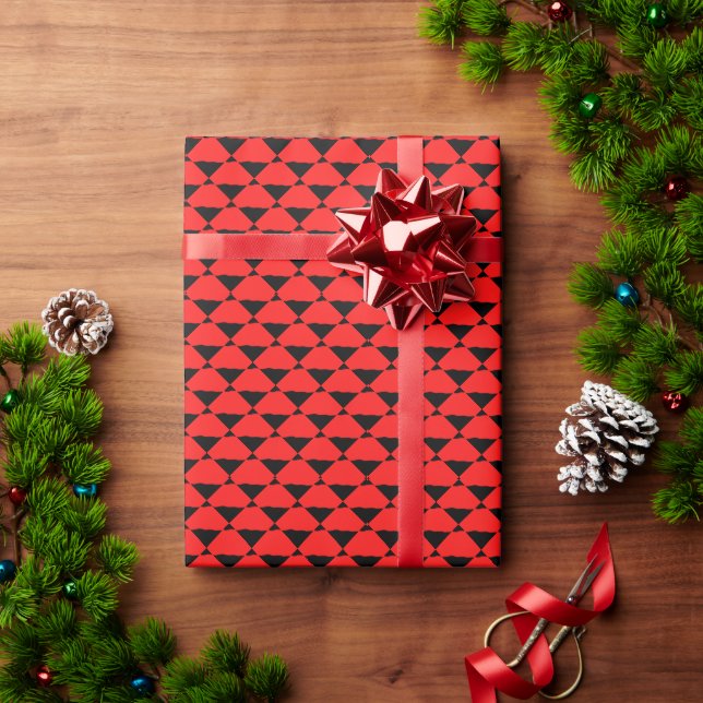 Vibrant Abstract Black and Red Art Print Wrapping Paper (Holiday Gift)