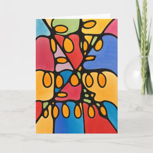 Vibrant Abstract Blank Note Card (Front)