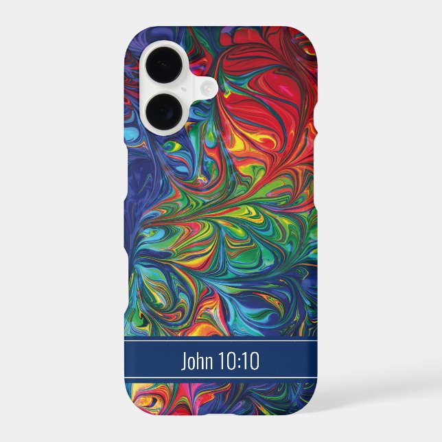 Vibrant Abstract Blue Scripture Personalized Iphone Case (Back)