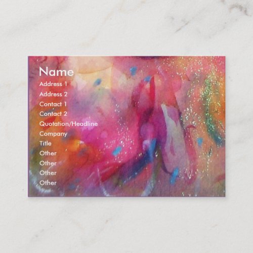 VIBRANT ABSTRACT,bright colors red blue pink Business Card Templates