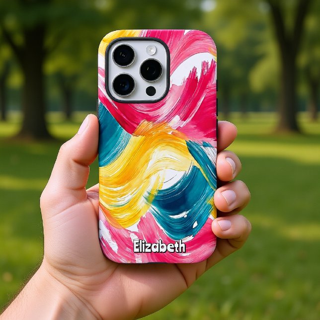 Vibrant Abstract Brushstrokes Iphone Case (Creator Uploaded)