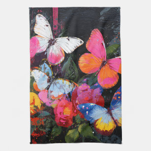 Vibrant Abstract Butterfly Flight (10) Kitchen Towel