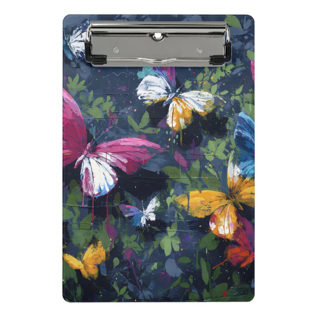 Vibrant Abstract Butterfly Flight (1) Mini Clipboard (Front)