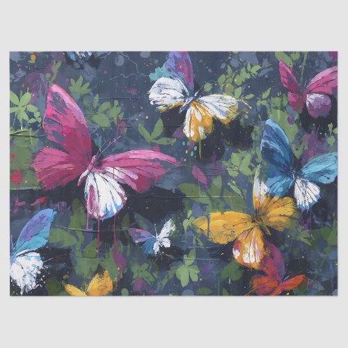 Vibrant Abstract Butterfly Flight (1) Tissue Paper