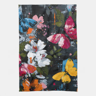 Vibrant Abstract Butterfly Flight (2) Kitchen Towel