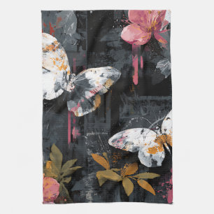 Vibrant Abstract Butterfly Flight (3) Kitchen Towel