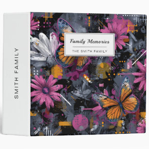 Vibrant Abstract Butterfly Flight (4) 3 Ring Binder