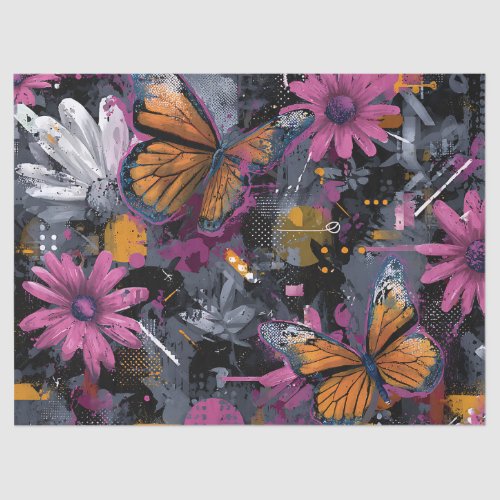 Vibrant Abstract Butterfly Flight (4) Tissue Paper