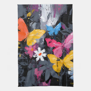 Vibrant Abstract Butterfly Flight (5) Kitchen Towel