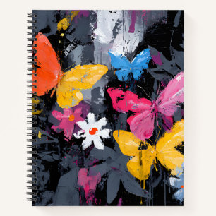 Vibrant Abstract Butterfly Flight (5) Notebook