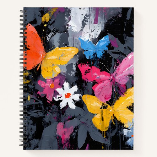 Vibrant Abstract Butterfly Flight (5) Notebook
