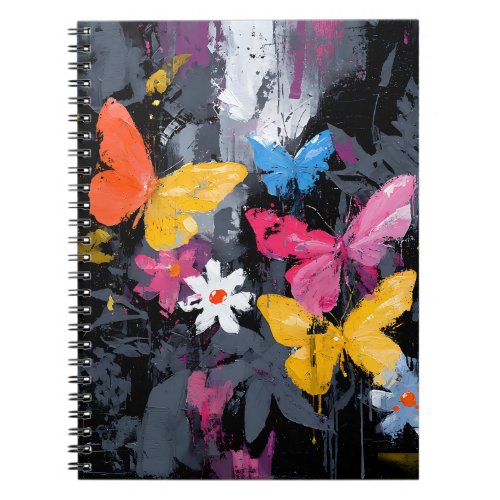 Vibrant Abstract Butterfly Flight (5) Notebook