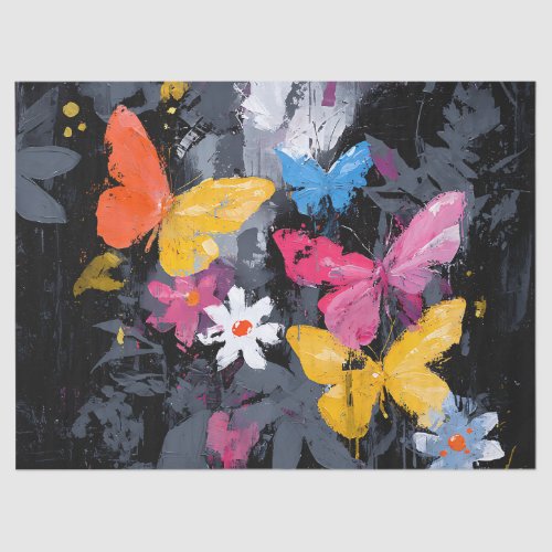 Vibrant Abstract Butterfly Flight (5) Tissue Paper