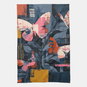Vibrant Abstract Butterfly Flight (6) Kitchen Towel